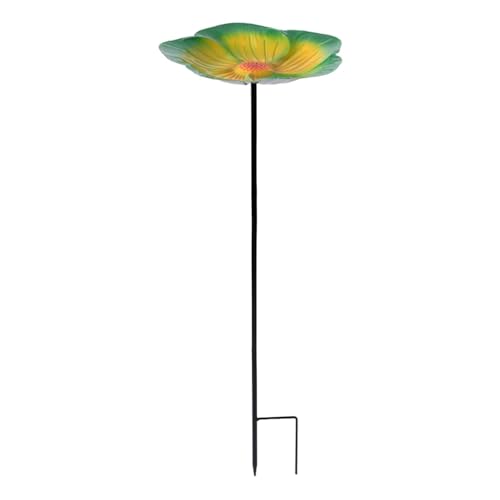 Harilla Vogelbadschale, Vogelfutterstation für den Außenbereich, Metall, dekorative Bewässerungsstation mit Blumenmuster, für Hof, Garten, Rasen, GrÜn von Harilla