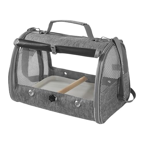 Harilla Vogeltragetasche, Transporttasche, Verstellbarer Schultergurt mit Tablett, Reisekäfig mit Ständer, Sitzstange für Sittiche, Papageien, Harilla Vogeltragetasche, Transporttasche, Verstellbarer Schultergurt mit Tablett, Reisekäfig mit Ständer, Sitzstange für Sittiche, Papageien, von Harilla