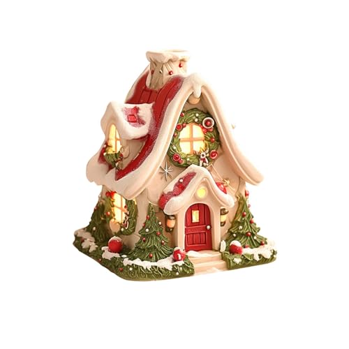 Harilla Weihnachts-Schneehaus-Statue, Heimdekoration, dekorative Harzfigur, Duftbrenner für Party, Bücherregal, Innenbereich Harilla Weihnachts-Schneehaus-Statue, Heimdekoration, dekorative Harzfigur, Duftbrenner für Party, Bücherregal, Innenbereich von Harilla