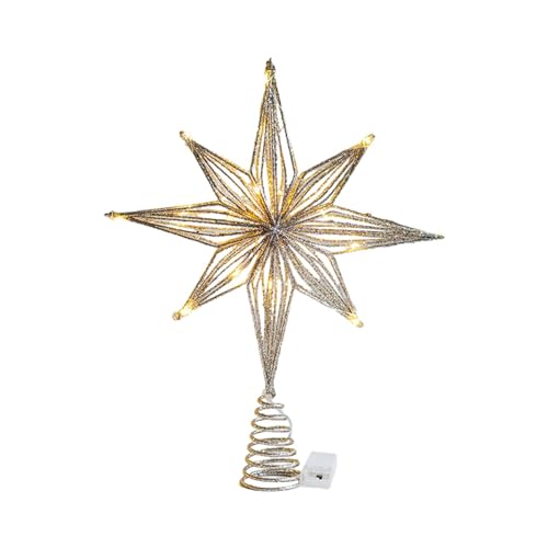 Harilla Weihnachtsbaumspitzen, Weihnachtsdekoration, beleuchtet, 3D-Moderne, beleuchtete Weihnachtsbaumspitze, Weihnachtsbaumdekoration, 20 cm Champagner Harilla Weihnachtsbaumspitzen, Weihnachtsdekoration, beleuchtet, 3D-Moderne, beleuchtete Weihnachtsbaumspitze, Weihnachtsbaumdekoration, 20 cm Champagner von Harilla