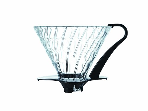 Hario V60 Glass Kaffeefilterhalter, Glas, Schwarz, Size 3 von HARIO