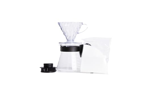 Hario 4977642020955 Einsteigerset Kaffee 4 teilig, Glas, 600 milliliters, schwarz, 17, 3 x 24, 5 x 13 cm von HARIO