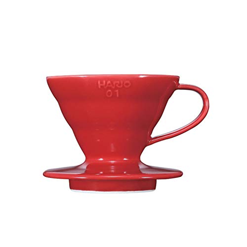 Hario VDC-01R V60 Kaffeefilterhalter Porzellan- Größe 01/1-2 Tassen, rot von HARIO