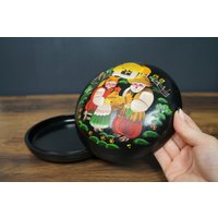 Schmuckschatulle, Holzschatulle, Bemalte Petrykivka, Petrykivka-Box, Aufbewahrung, Schmuckaufbewahrung, Kleinigkeiten, Wohndekor, Antike Schmuckschatulle, Holzschatulle, Bemalte Petrykivka, Petrykivka-Box, Aufbewahrung, Schmuckaufbewahrung, Kleinigkeiten, Wohndekor, Antike von HarlanVintageStore