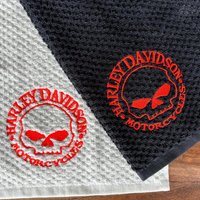 Handtücher Gästehandtücher Handtuchset Bestickung Willy G Skull Stickerei von HarleyTeile
