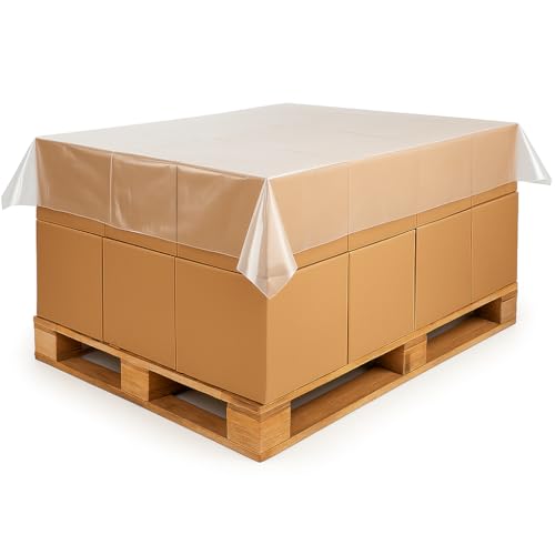 Harmadon Abdeckplane Folie für Paletten 120x150 cm - Abdeckung Schutzhülle Transparent - Abdeckhaube Staubschutz für Europalette - 30 Mikrometer Dick - Palettenabdeckungen 200 Stück Cloth EKO Harmadon Abdeckplane Folie für Paletten 120x150 cm - Abdeckung Schutzhülle Transparent - Abdeckhaube Staubschutz für Europalette - 30 Mikrometer Dick - Palettenabdeckungen 200 Stück Cloth EKO von Harmadon