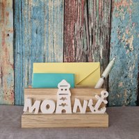 Büro Schreibtisch Geldgeschenk Maritim Anker Boot Moin Geburtstag Urlaub Geschenk Deko Mitbringsel Organizer Stiftehalter Notizblockhalter von HarmonyHandmadeWaren