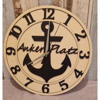 Maritim Uhr Wanduhr Holz Geschenk Deko Moin Geburtstag Ostsee Urlaub Mitbringsel Geldgeschenk von HarmonyHandmadeWaren