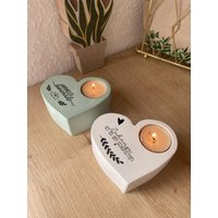 Teelichthalzer in Herzform Mit Spruch von HarmonyHomeCreativ