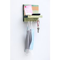 Post-Organizer, Wand-Organizer, Garderobenleiste, Schlüsselhalter, Maskenhalter, Flur Organizer Mit Haken Und Korkbrett von HarmonyHomeDecors