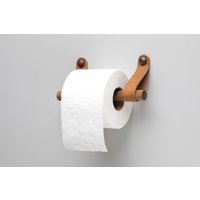 Toilettenpapierhalter Aus Leder, Toilettenrollenhalter Holz, Leder Und Holz Badezimmer Deko von HarmonyHomeDecors