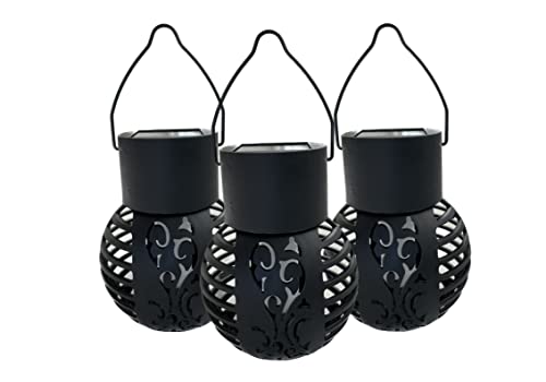 Harms Import & Vertriebs GmbH & Co KG LED Solar-Hängeleuchte mit Flammeneffekt, 3er-Set von Harms Import & Vertriebs GmbH & Co KG
