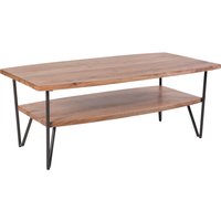 Couchtisch 110 cm Holz Stahl mit Stauraum rechteckig YORK von Harms Import