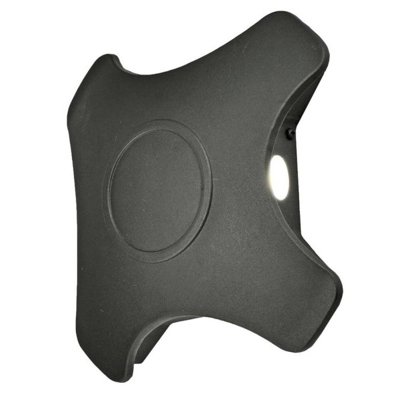Harms Import LED Außen-Wandleuchte, LED-Leuchtmittel fest verbaut, Warmweiß, Wandleuchte Garten Außenlampe LED Fassadenleuchte Wandlampe schwarz von Harms Import