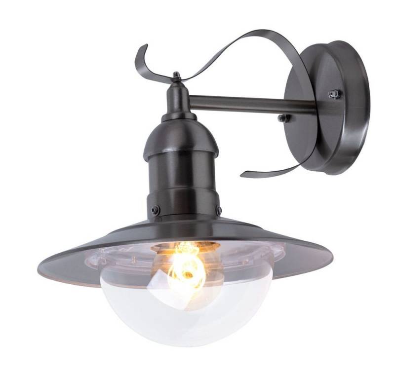 Harms Import Außen-Wandleuchte, Leuchtmittel nicht inklusive, Außenlampe Edelstahl Wand Außen E27 Terrassenlampe Außen von Harms Import