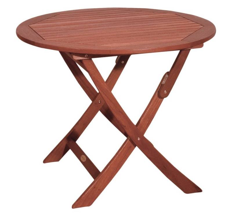 Harms Import Gartentisch, Tisch STOCKHOLM rund klappbar Eukalyptus FSC 100% geölt Ø90cm von Harms Import