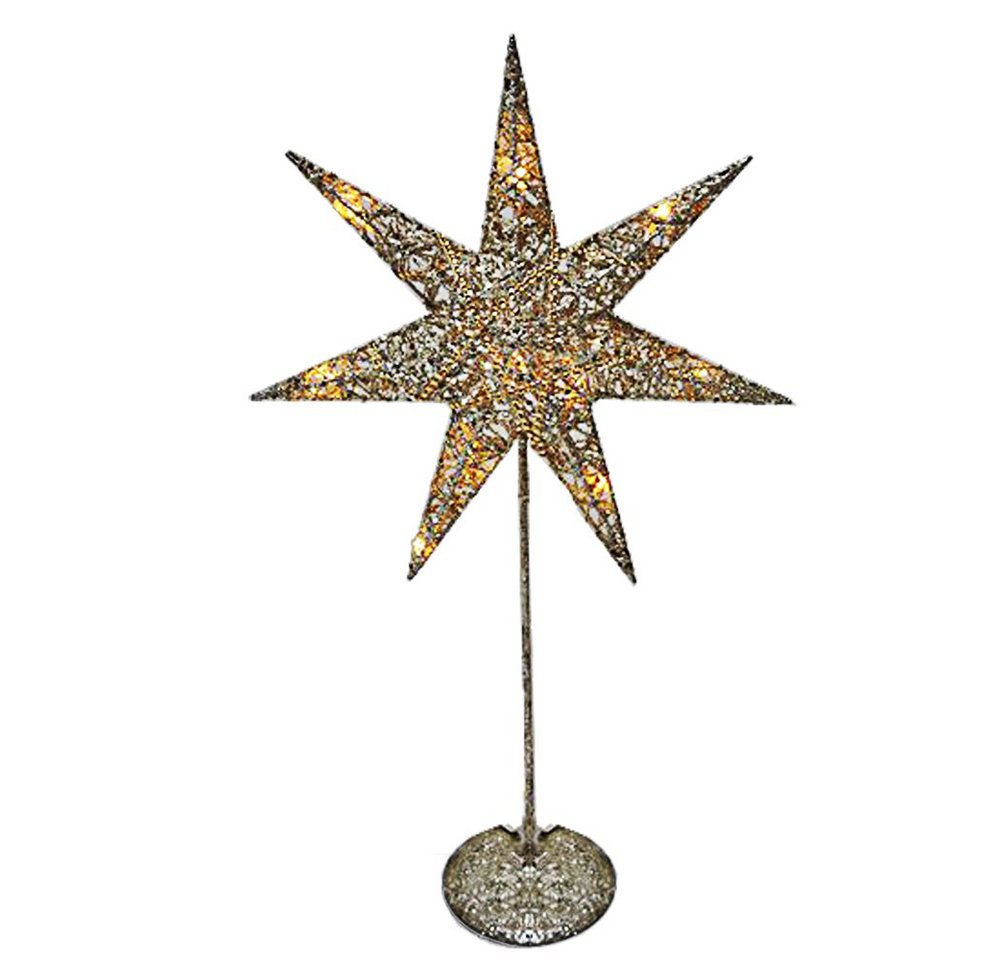 Harms Import LED Dekolicht, LED Weihnachts Tisch Steh Leuchte Advents Stern Lampe silber gold Deko Harms Import LED Dekolicht, LED Weihnachts Tisch Steh Leuchte Advents Stern Lampe silber gold Deko von Harms Import