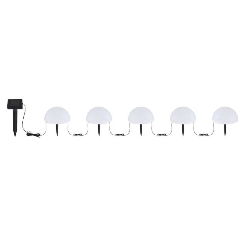 Harms Import LED Gartenleuchte, LED-Leuchtmittel fest verbaut, Farbwechsel, 5er Set RGB LED Solar Steck Leuchten Halb Kugel weiß Außen Garten von Harms Import