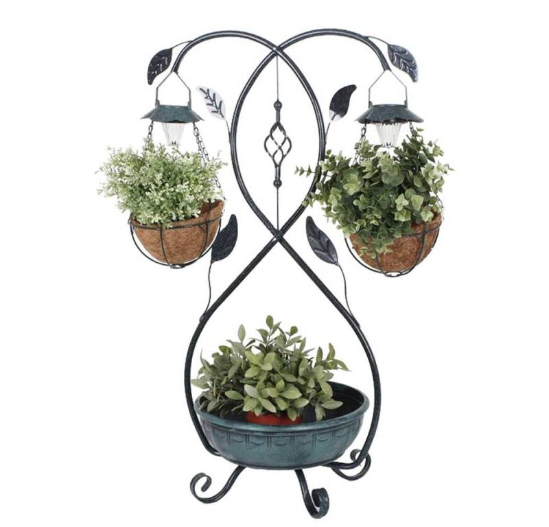 Harms Import LED Solarleuchte, LED-Leuchtmittel fest verbaut, Warmweiß, Pflanzenständer Solar Blumentopfleuchte Außenlampe von Harms Import