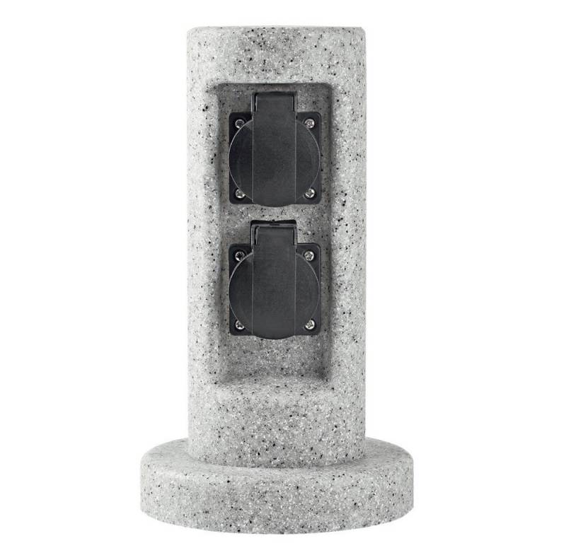 Harms Import Steckdose, Außen Steckdose 2-fach Energie Säule Stein Design Garten Hof Strom von Harms Import
