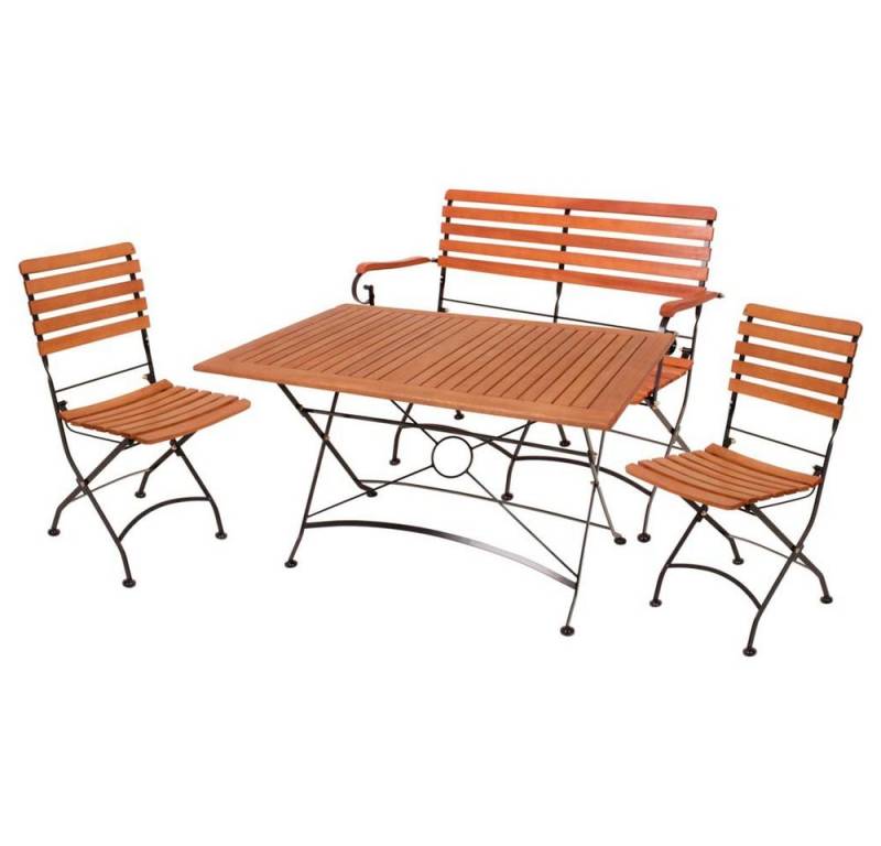 Harms Import Stuhl, 4 teilig Tisch Sitz Gruppe Eukalyptus Bank Stühle Garten von Harms Import