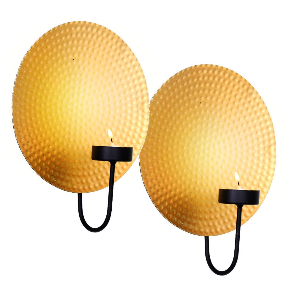 Harms Import Wanddekoobjekt, 2er Set Wand Kerzen Halter Ständer GOLD Wohn Ess Zimmer Dekoration Harms Import Wanddekoobjekt, 2er Set Wand Kerzen Halter Ständer GOLD Wohn Ess Zimmer Dekoration von Harms Import