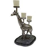 Kerzenständer Giraffe H: 45,7 cm in Silber Creme GARNET von Harms Import