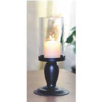 Kerzenständer Glas Stahl H: 27 cm Schwarz  DOYLE von Harms Import
