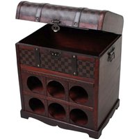 Weinschrank Truhe H: 48 cm klein Braun antik BECKETT von Harms Import