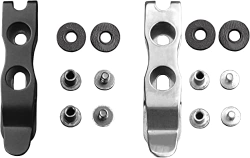 Harnds Clip-Zubehör für Messerscheide, 66.5mm Gürtelclip für Scheide, Befestigungslochabstand von 17-21mm, Messerscheide-Zubehör 2 Pack (Polieren + Schwarz) von Harnds