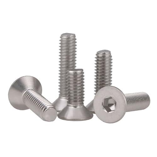 Haroar 15 Stück-50 Stück M2,5 * P0,45 x 3 mm-40 mm DIN7991 SUS304 Edelstahl-Innensechskant-Senkkopf-Kopfschrauben mit metrischem Gewinde(15Pcs M2.5x40) von Haroar