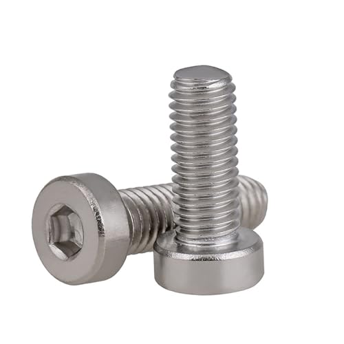 Haroar 2 Stück-4 Stück M10 x 16 mm ~ 60 mm SUS304 Edelstahl Innensechskant Dünnkopfschrauben Schrauben DIN7984 mit metrischem Grobgewinde(2Pcs M10x40) von Haroar