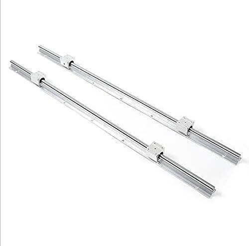 2pcs Linear Rail, Linearführung Gleitschiene Welle With 4X SBR16UU Block Bearing, für 3D Drucker und CNC Machin, Aluminium Silver (1000mm) von HaroldDol