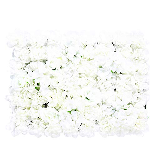 HaroldDol 20 Stücke Künstliche Blumenwand, Hochzeit Blume Wandplatten, Hortensien Wand Gartenparty Venue Dekor 60x40cm von HaroldDol