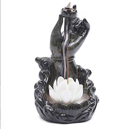 Lotus Räuchergefäß mit Rückfluss, Wasserfall Räuchergefäß, Buddha Räuchergefäß, Keramik, für Yoga, Meditation, Büro, Heimdekoration von HaroldDol