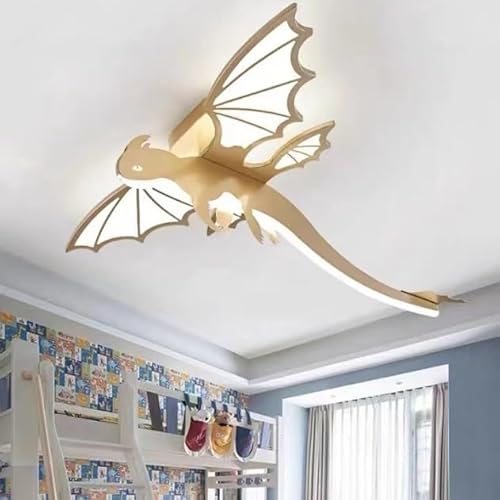 Harpochten LED Deckenleuchte Kinderzimmer Deckenlampe Modern Dimmbar Mit Fernbedienung Dinosaurier Design 3000K~6000K Babyzimmer Pendelleuchte Schlafzimme Küche Esszimmer Deckenbeleuchtung(Color:Yello von Harpochten