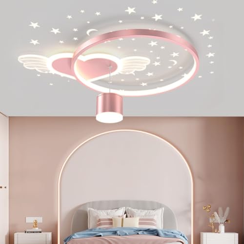 Harpochten Led Deckenleuchte Moderne Kinderzimmerlampe Dimmen Mit Fernbedienung 3000K-6000K Deckenlampe Babyzimmer Liebe Herz Deckenlicht Wohnzimmerlampe Esszimmer Schlafzimmer Küchen Kronleuchter(Col von Harpochten
