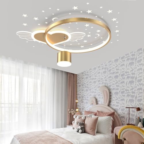 Harpochten Led Deckenleuchte Moderne Kinderzimmerlampe Dimmen Mit Fernbedienung 3000K-6000K Deckenlampe Babyzimmer Liebe Herz Deckenlicht Wohnzimmerlampe Esszimmer Schlafzimmer Küchen Kronleuchter(Col von Harpochten