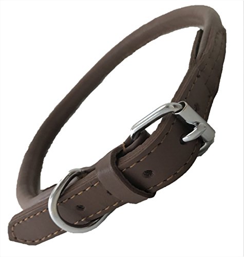 Braunes Hundehalsband von Harrington Marley aus weichem Echtleder, handgefertigt, handgenäht, für mittelgroße bis große Hunde von Harrington Marley