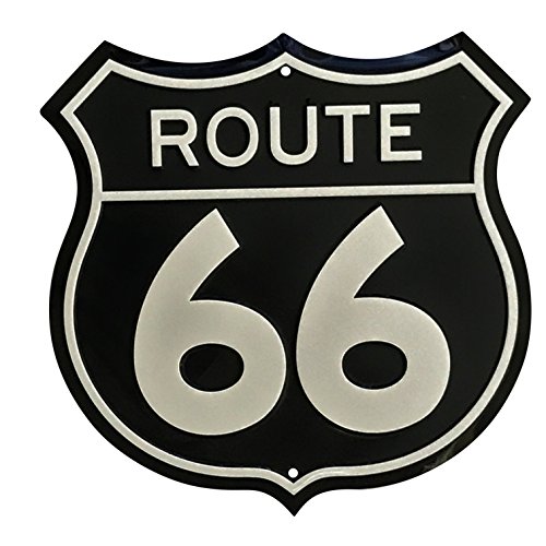 Harrington Marley Retro-Metall-Wandschild "Route 66" Schild, Straßenschild, Vintage-Stil, Lounge, Amerika, USA, US-Roadtrip von Harrington Marley