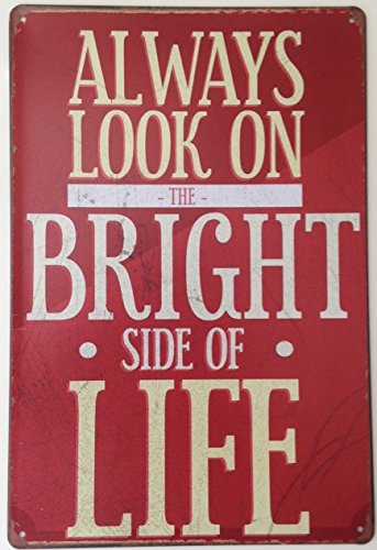 Harrington Marley Retro-Wandschild aus Metall, Vintage-Stil, Shabby-Chic-Stil, inspirierend, Lounge Happiness Always Look On The Bright Side of Life von Harrington Marley