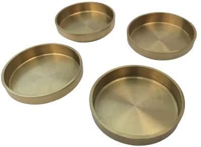 Set mit 4 x massiven Messing-Rollenbechern | robuste Metall-Teppichboden-/Protektoren | Untersetzer-Auflage von Harrington Marley