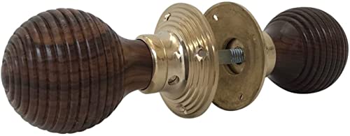 Türknäufe aus Holz für Bienenstöcke, Messing, Hartholz, viktorianischer Stil, Palisander von Harrington Marley