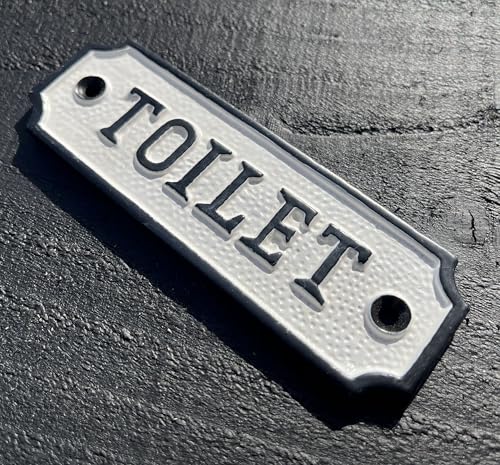 WC-Schild aus Eisen, Antik-Retro-Stil, Türschild mit Aufschrift "Toilette", Shabby Chic WC-Schild aus Eisen, Antik-Retro-Stil, Türschild mit Aufschrift "Toilette", Shabby Chic von Harrington Marley