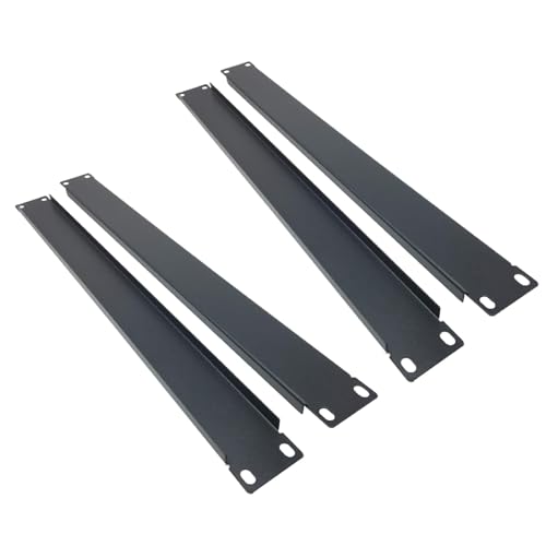 Harrisen 4 Stück 1U Blank Panel Mount Blindplatte Metall Rack Mount Filler Panel für 48.3 cm Server Rack Schrank oder Gehäuse, Schwarz von Harrisen