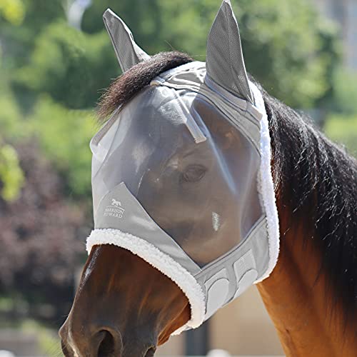 Harrison Howard CareMaster Pferde Fliegenmaske Halbes Gesicht Extra Wolle Schutz-Mondschein Silber von Harrison Howard