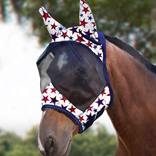 Harrison Howard CareMaster Pferde Fliegenmaske Standard mit Ohren UV-Schutz für Pferde-Traumstern(M) von Harrison Howard