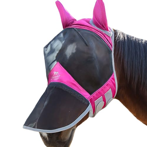 Harrison Howard CareMaster Pro Luminous Horse Fly Mask Large Eye Space Long Nose with Ears UV Protection for Horse Harrison Howard CareMaster Pro Luminous Horse Fly Mask Large Eye Space Long Nose with Ears UV Protection for Horse von Harrison Howard