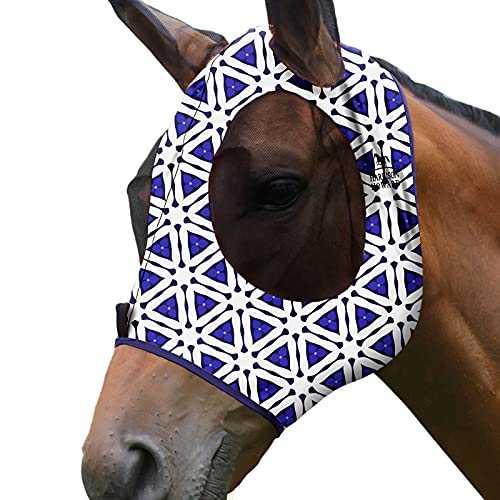 Harrison Howard Super Comfort Stretchy Fly Mask Large Eye Space with UV Protection Soft on Skin with Breathability Magisches Prisma von Harrison Howard