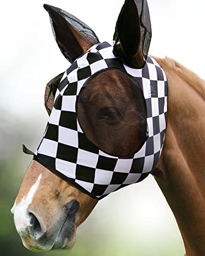 Harrison Howard Super Comfort Stretchy Fly Mask Large Eye Space with UV Protection Soft on Skin with Breathability Karodruck M Harrison Howard Super Comfort Stretchy Fly Mask Large Eye Space with UV Protection Soft on Skin with Breathability Karodruck M von Harrison Howard